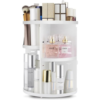 360° Rotating Makeup Organizer With 7 Trays Cosmetic Storage