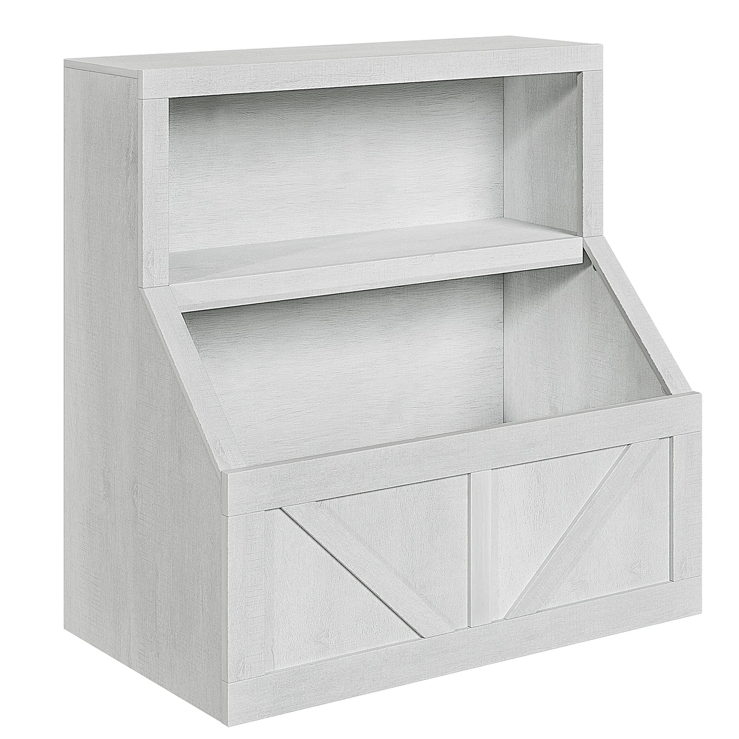 Kids Bookshelf Wooden Toy Storage Organizer with Cubby Toddler Bookcases for Playroom Children&