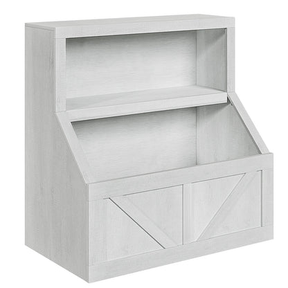 Kids Bookshelf Wooden Toy Storage Organizer with Cubby Toddler Bookcases for Playroom Children&