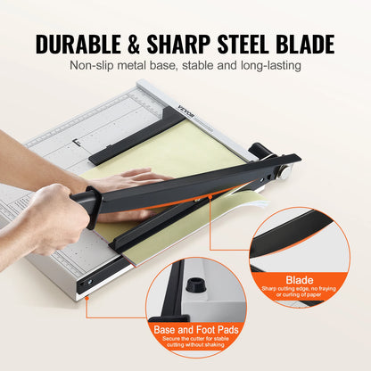SucceBuy Paper Cutter Guillotine Trimmer 15"/18" Cut Length 16/20 Sheets Capacity Heavy Duty Paper Cutter for Home Office School