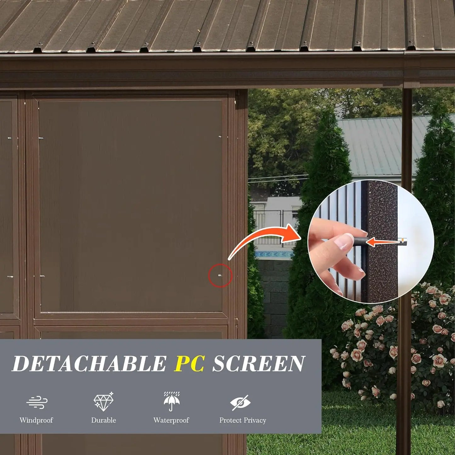 XMSJ All Season Sunroom Solarium Wall Mounted With Front Door