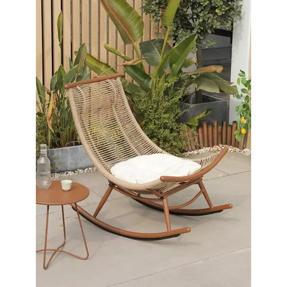-Rocking Chair Lazy Person, Leisure Balcony, Sofa Chair, Home Living Room Outdoor Rattan Internet Famous Rocking