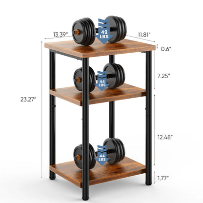 MCQ 3 Tier End Table Set of 2 Living Room Coffee Tables Storage Shelf Nightstand with Adjustable Feet For Tea Dining Tables