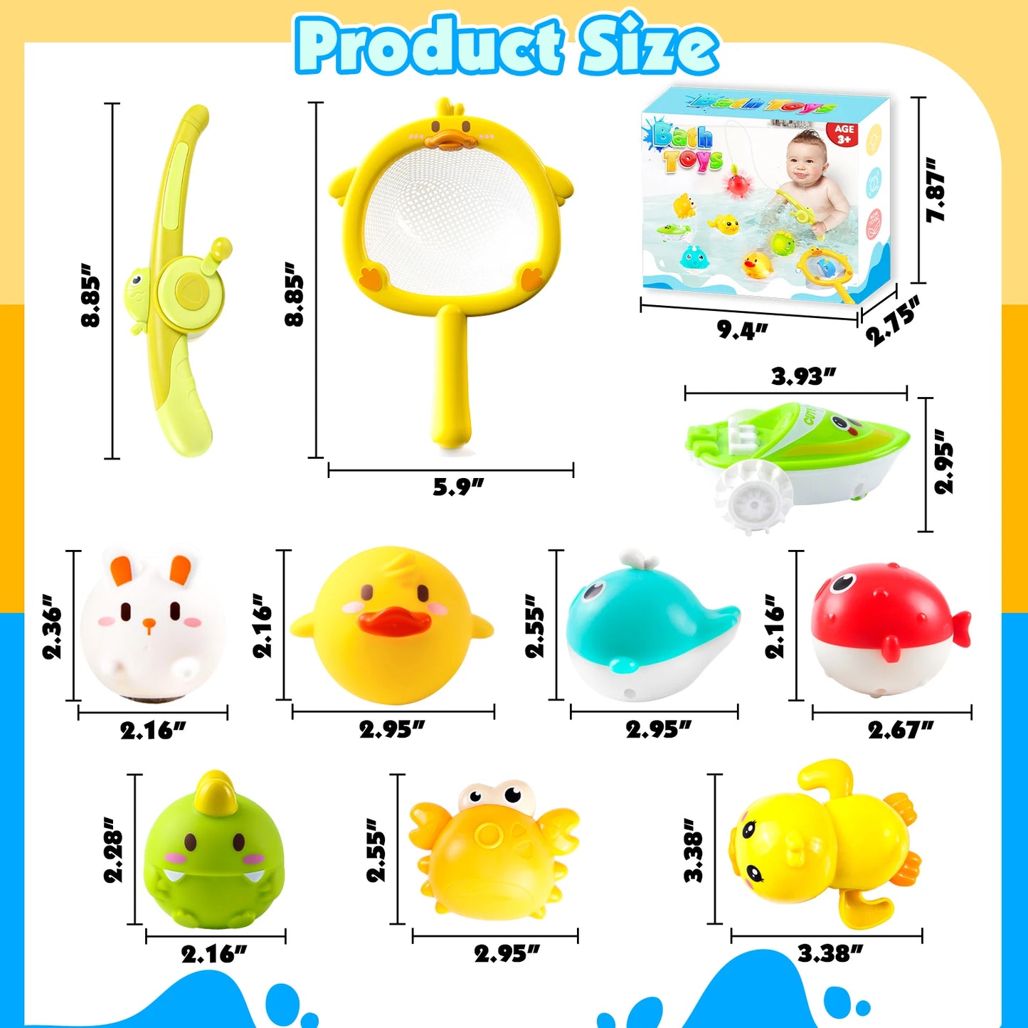 Baby Bath Toys Cute Duck Magnetic Water Play Bathroom Bathing Toys Kids Bath And Shower Bathtubs Interactive Toddler Toys Gifts