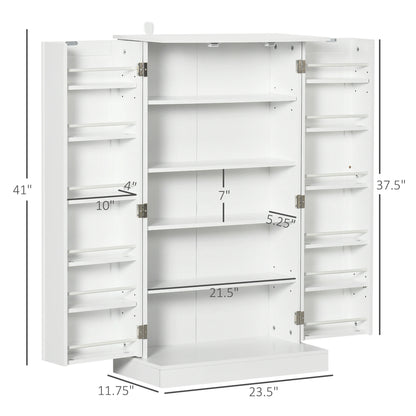 41" Modern Kitchen Pantry Freestanding Storage Cabinet with Double Doors Adjustable Shelves for Living Room - White