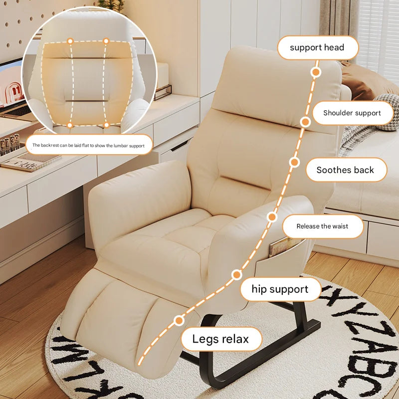 Folding Sofa Chair For Sleeping Lying Nap Lazy Bedroom Home Furniture Office Chairs E-sports Computer Chair Lounge Backrest 2025