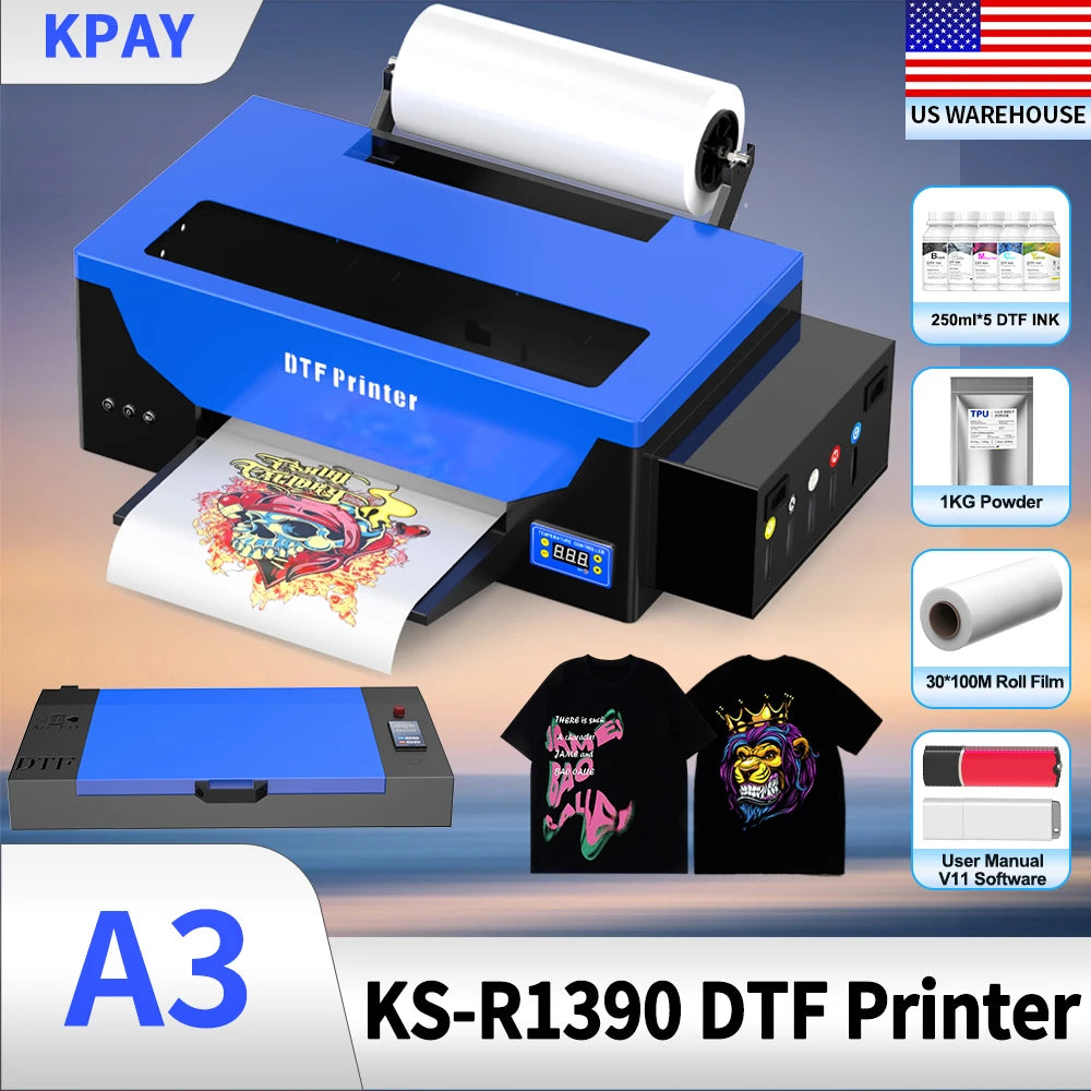 A3 DTF Printer Impresora XP600 DTF Printer A4 L800 DTF Printer Printing Machine For T-shirt Direct Transfer Roll Film Printer