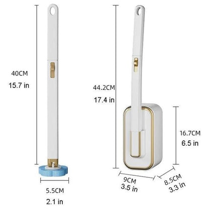 Wall Mounted Toilet Brush with 36 Refill Heads and Holder Disposable Toilet Brush for Floor Drain Bathtub Mirror Sink Glass