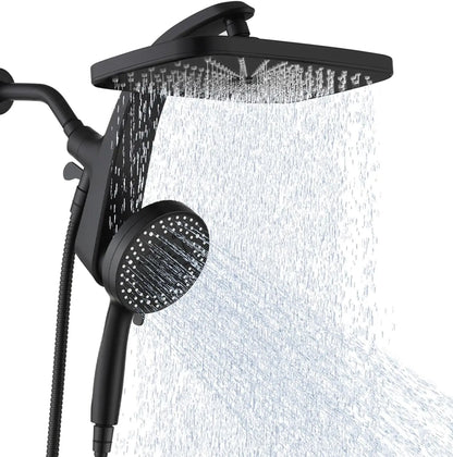High Pressure Rain Shower Head: Upgrade Shower Heads Handheld Spray Combo with Fixed Showerhead 10 Sprays Handheld Shower Head
