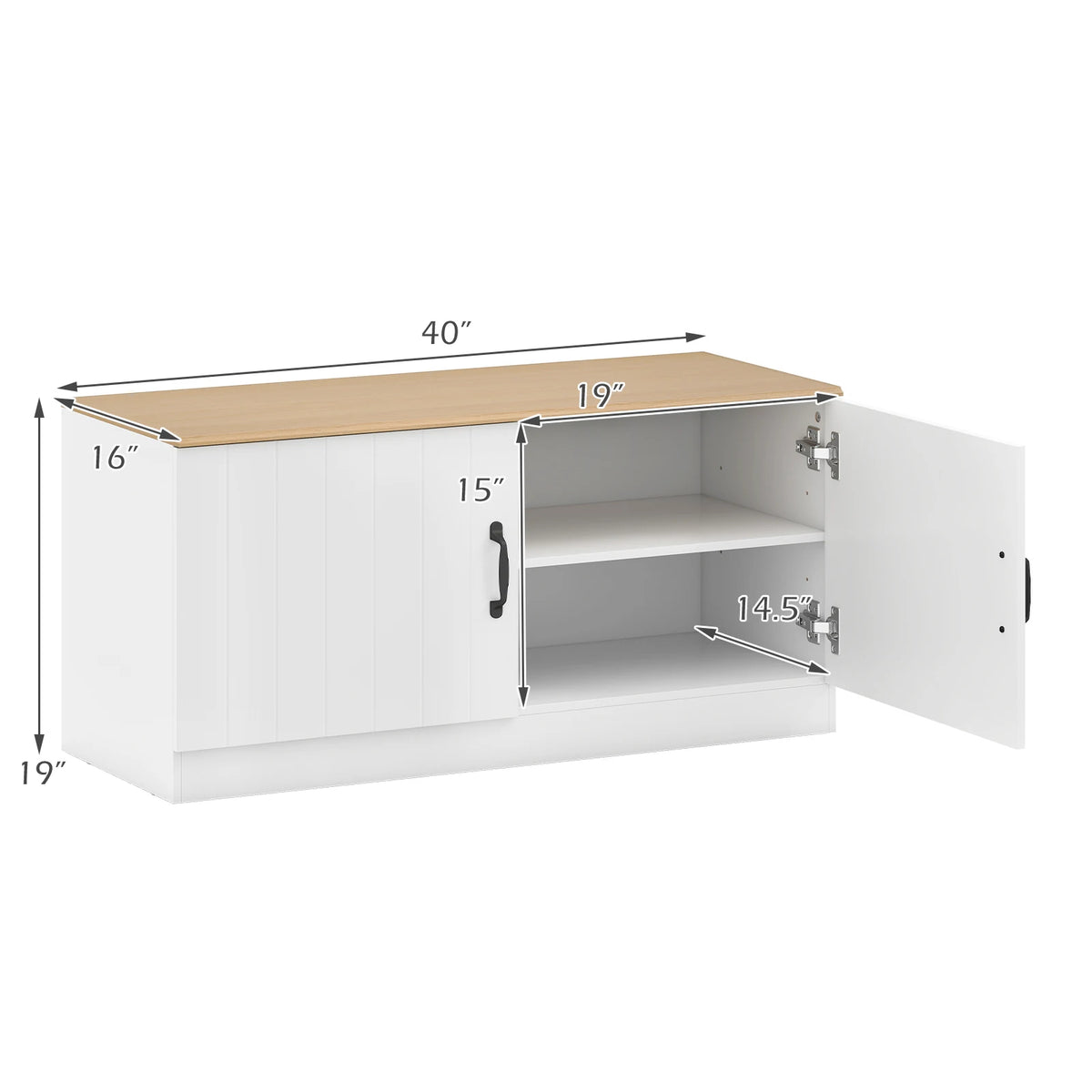 HOMASIS Shoe Bench With Adjustable Shelves And Hidden Storage