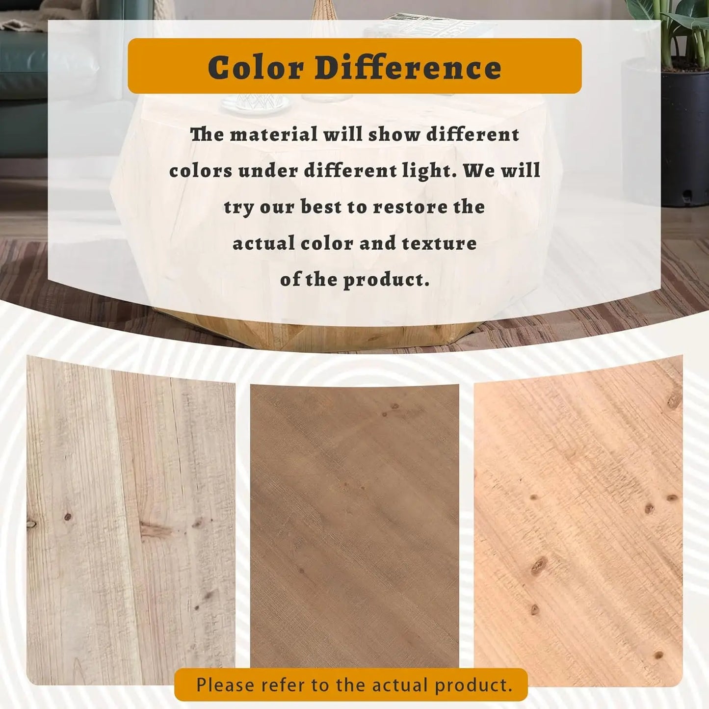 Modern Farmhouse Drum Coffee Table for Living Room