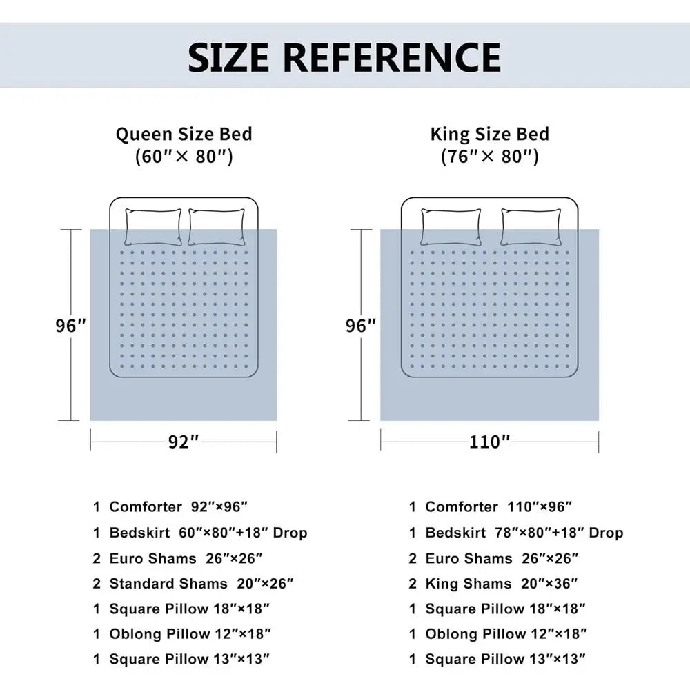 Luxury Comorter Set, loral Design Comorter King Sets or Bedroom, Quality Bedding Set PrincStyle with Euro Shams, Bedskirt, Decor