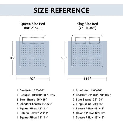 Luxury Comorter Set, loral Design Comorter King Sets or Bedroom, Quality Bedding Set PrincStyle with Euro Shams, Bedskirt, Decor