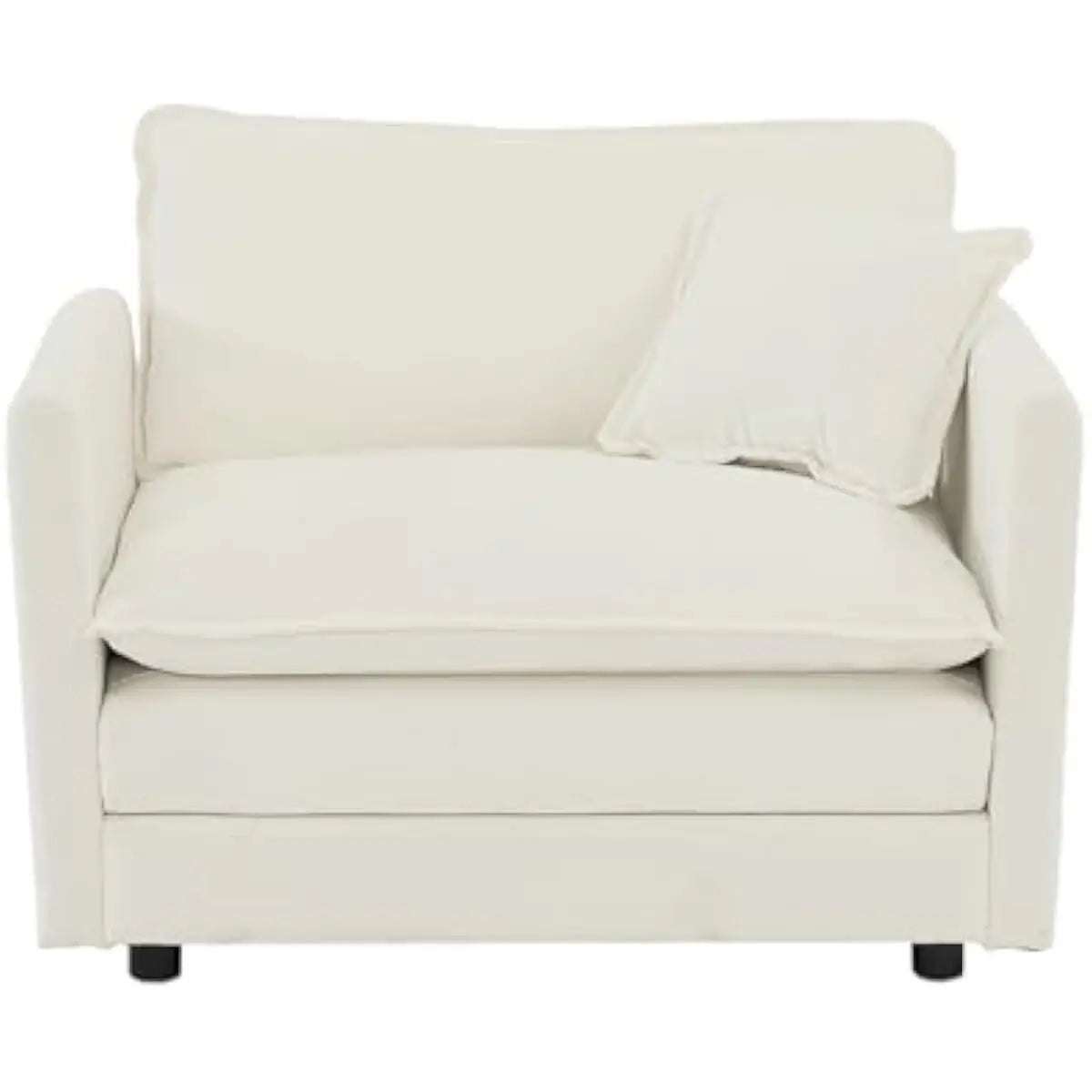 Modern Chenille Armchair With Deep Seat And High Backrest