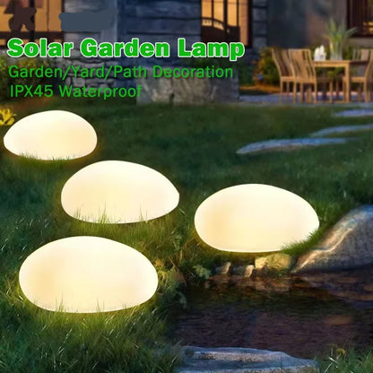 4PCS Solar Stone Lights Outdoor Waterproof Solar Powered Rock Light Outdoor Landscaping Spotlights Solar Garden Yard Decor Lamp