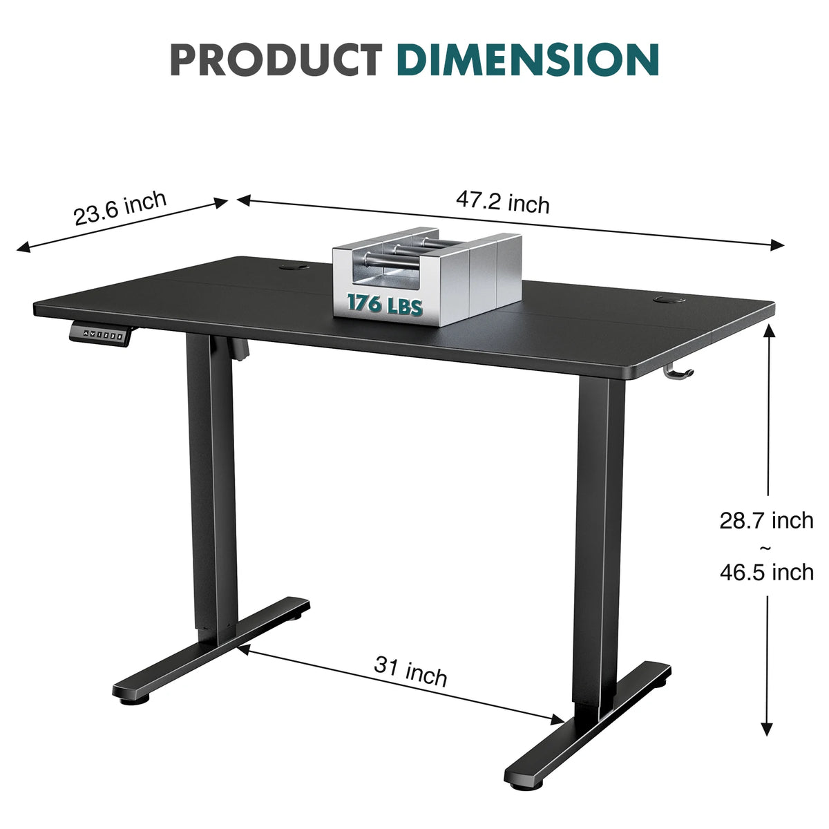 JHK Electric Height Adjustable Ergonomic Standing Desk For Home Office