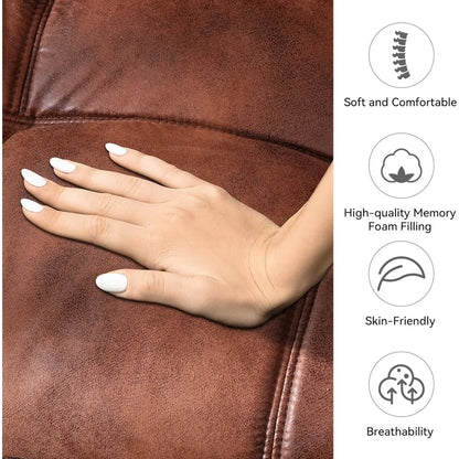 Faux Leather Futon Sofa Bed With Memory Foam Sleeper