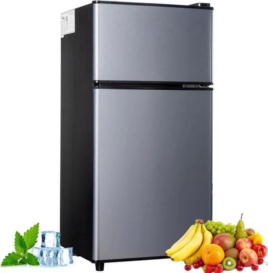 Krib Bling Mini Fridge With Freezer Double Door Energy Saving Low Noise