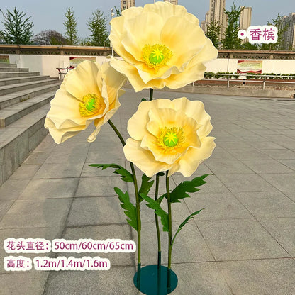 Waterproof Form Artificial Flowers Outdoor Wedding Accessories Plants Decoration Garden Fake Marriage Road Lead Flowers Decor