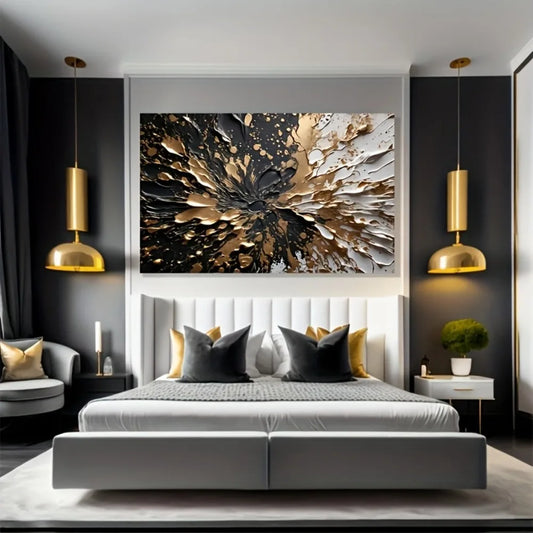 Hign-concerned Modern Abstract Wall Mural in Pine Wood Frame