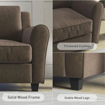 Modern Loveseat Sofa With Thick Cushions For Small Spaces