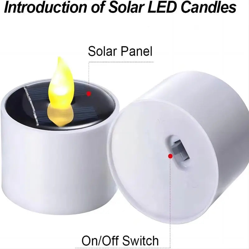 6 pieces of solar candle light, Solar LED tea night light, date romantic atmosphere decoration, lighting Camping home decoration