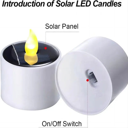 6 pieces of solar candle light, Solar LED tea night light, date romantic atmosphere decoration, lighting Camping home decoration