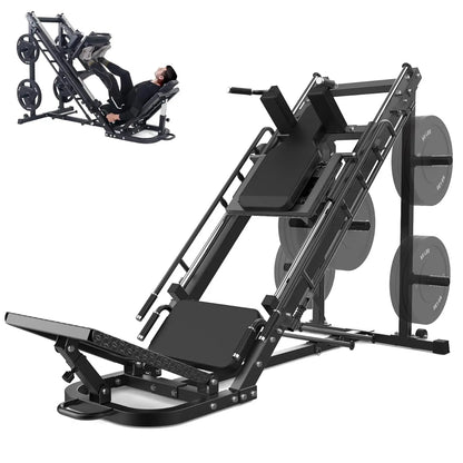 2-in-1 Leg Press &amp; Hack Squat Machine 440LBS, Linear Bearing Glute Workout Equipment with Weight Storage, Home Gym, Customized