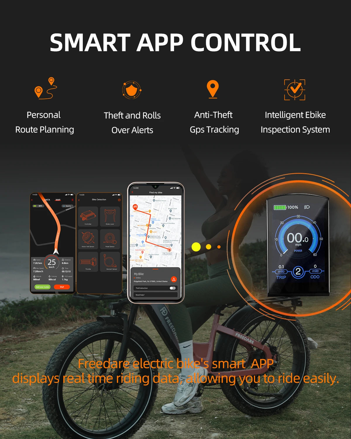 Freedare 1000W Fat Tire Electric Bike 48V All Terrain