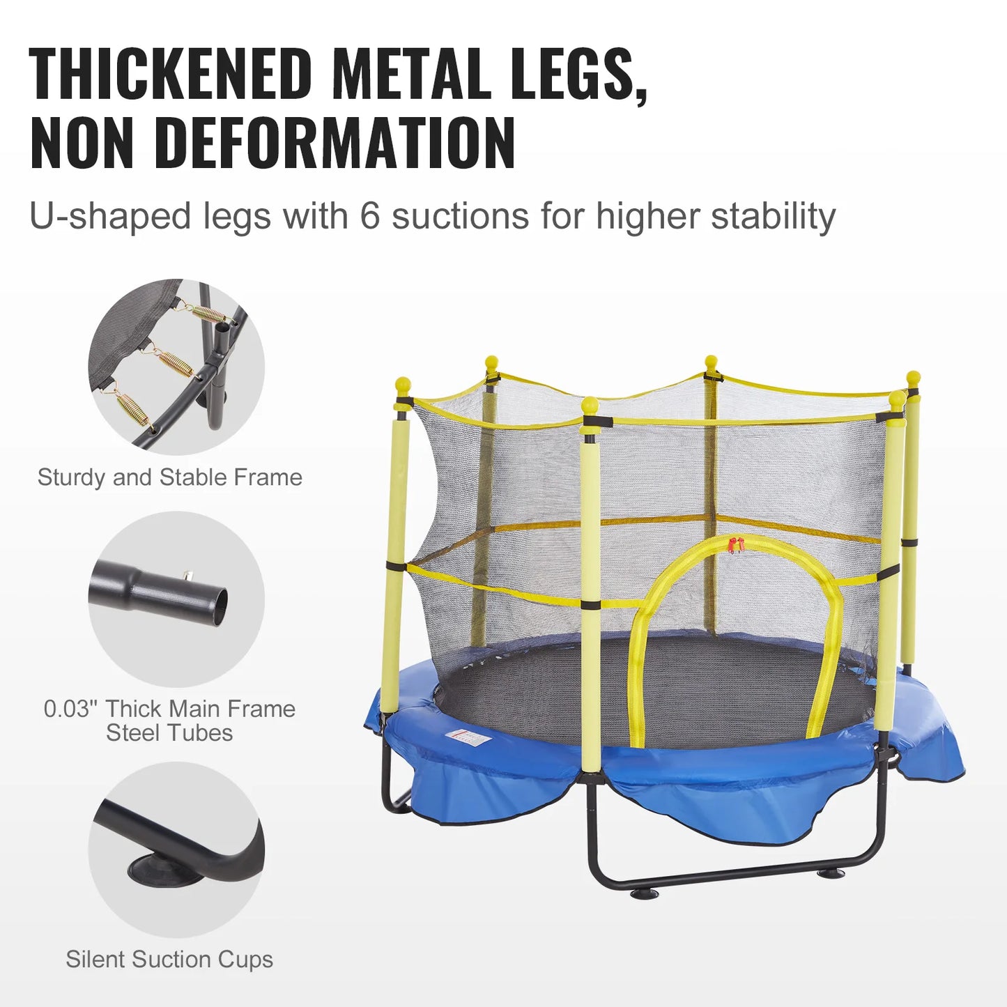 VEVOR Trampoline With Safety Enclosure Net And Basketball Hoop