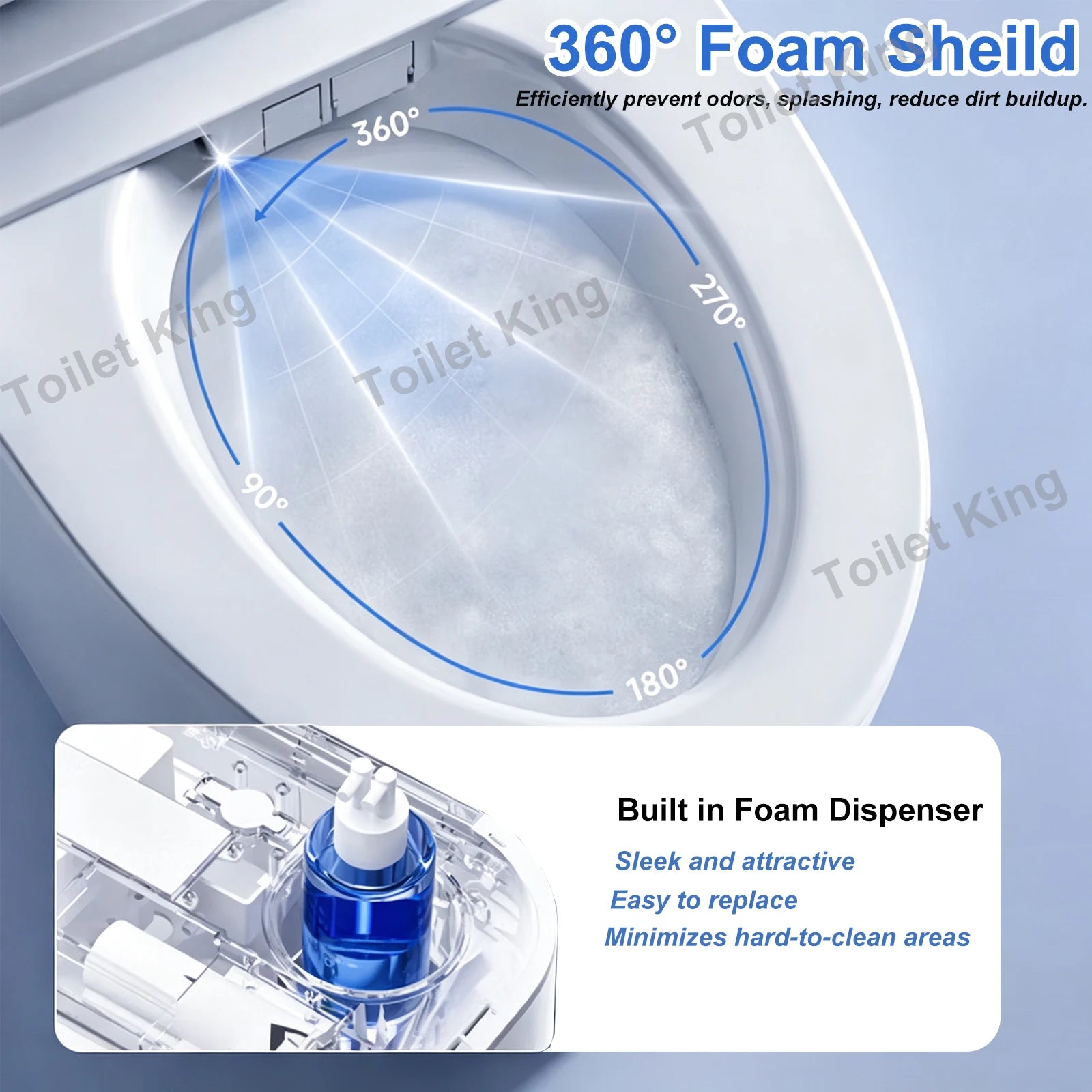 Smart Toilet with Built-in Bidet, AUTO Open/Close, Warm Water Sprayer, AUTO Dual Flush, Heated Bidet Toilet Seat for Bathrooms