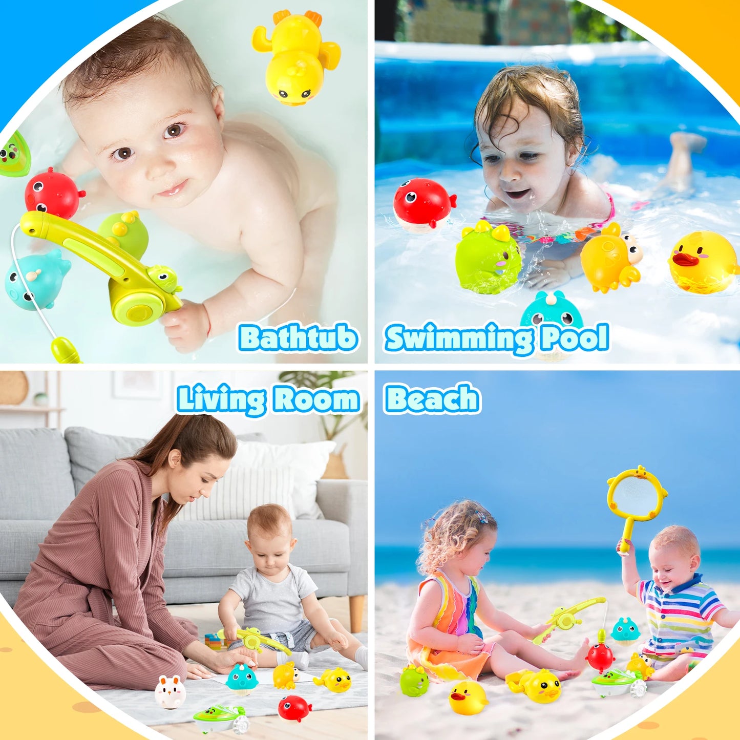 Baby Bath Toys Cute Duck Magnetic Water Play Bathroom Bathing Toys Kids Bath And Shower Bathtubs Interactive Toddler Toys Gifts