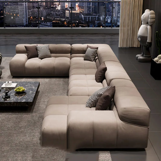 DUTRIEUXCN Curved Designer L Shaped Modern Living Room Sofa