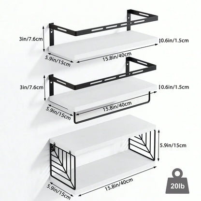 Tomnk Wall Mounted Bathroom Shelves Over Toilet, Rustic Wood Floating Shelves With Metal Frame And Towel Bar For Bathroom, Kitch