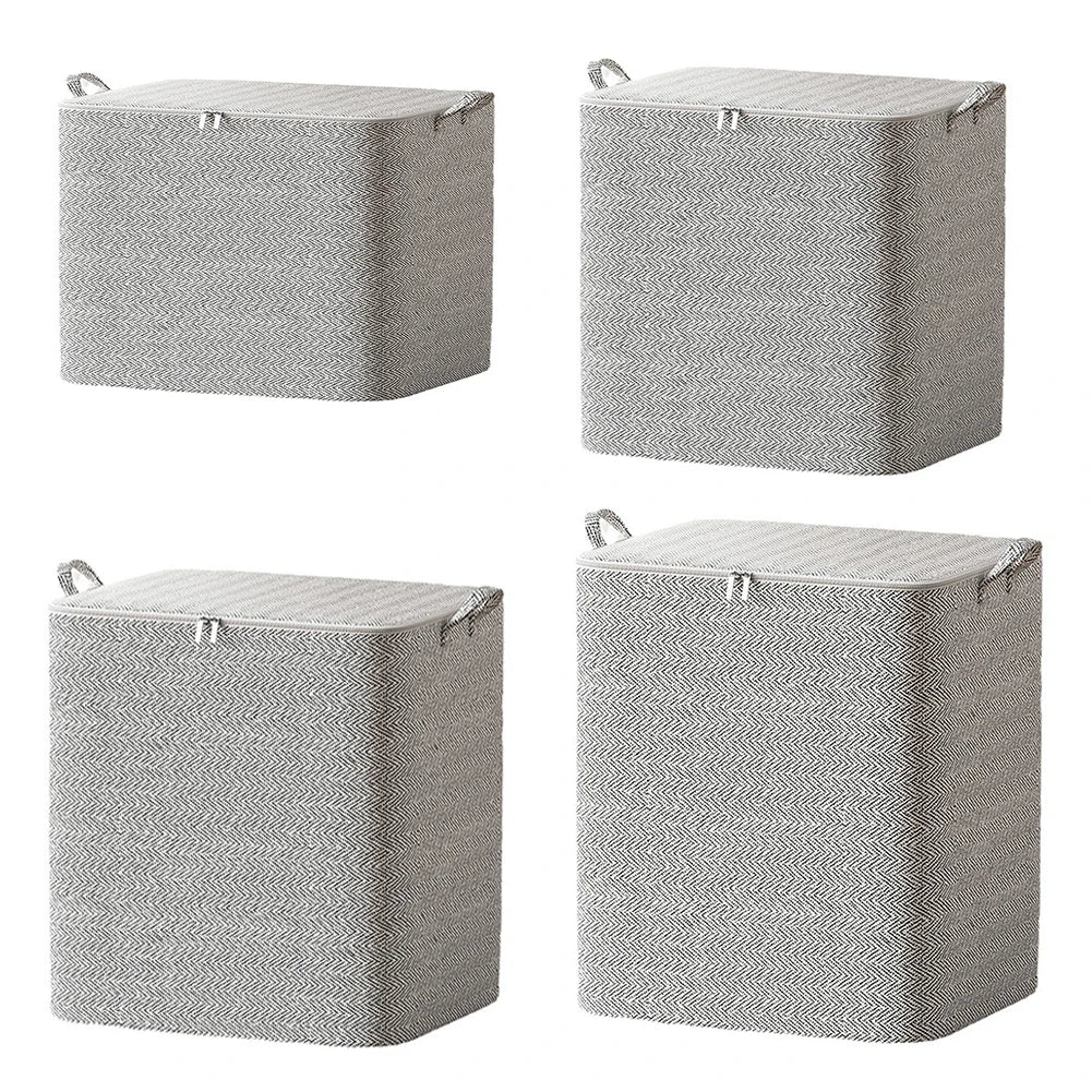 Clothes Storage Baskets Foldable Clothes Storage Bins Multifunctional Large Capacity with Handle Zipper Household Closet Storage
