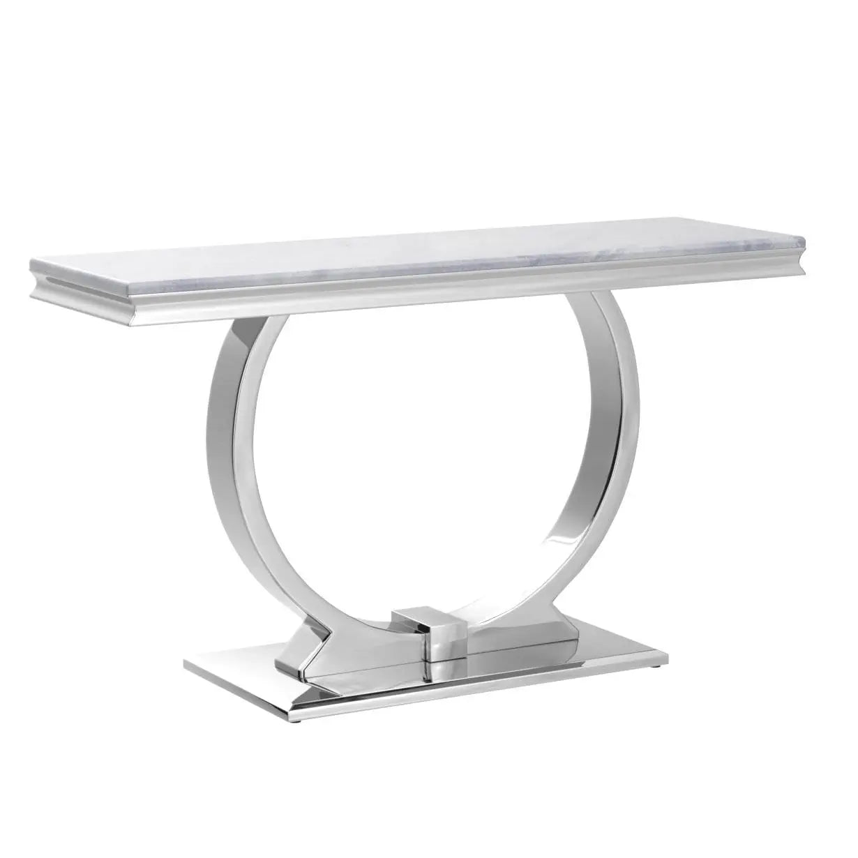 Modern Console Table for Entryway, Mirrored Sofa Table with U-Base, Silver Narrow Console Table, Rectangular, Customized