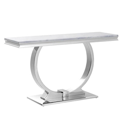 Modern Console Table for Entryway, Mirrored Sofa Table with U-Base, Silver Narrow Console Table, Rectangular, Customized