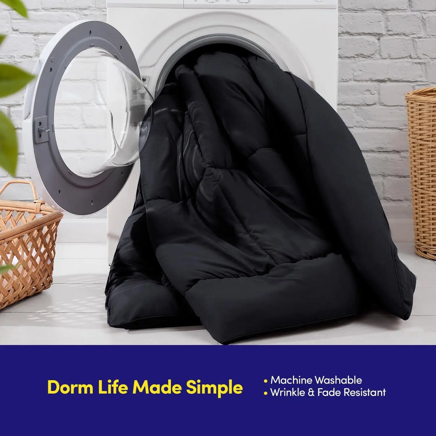 Reversible Comforter Set Queen/King Size, All Season Bedding Set with Ultra Soft Comforter, Pillow Shams, Red & Black