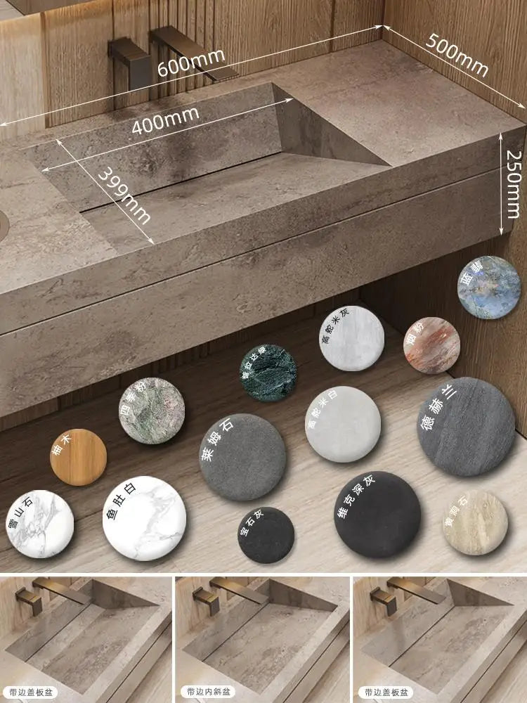 OMGD Stone Bathroom Vanity Set With Integrated Sink Customizable