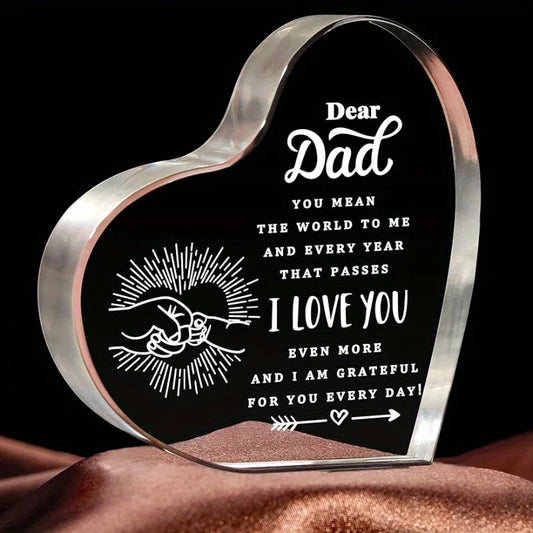 Engraved Dad Heart - Sentimental Paperweight Gift for All Occasions