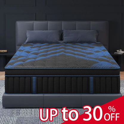 14"Gel Memory Foam Hybrid Pocket Spring Mattress Twin Full Queen King Bed Mattress In A Box, Medium Firm Motion Isolation