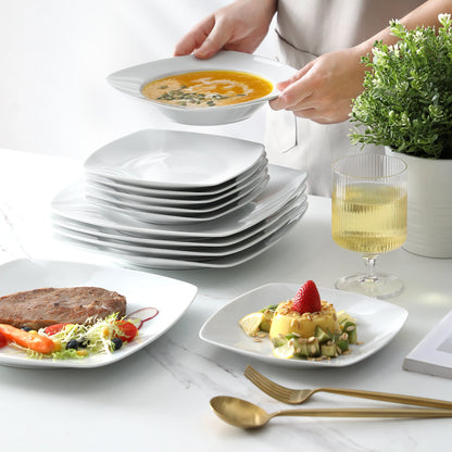 MALACASA Classic Porcelain Dinnerware Set for Dining	Collection