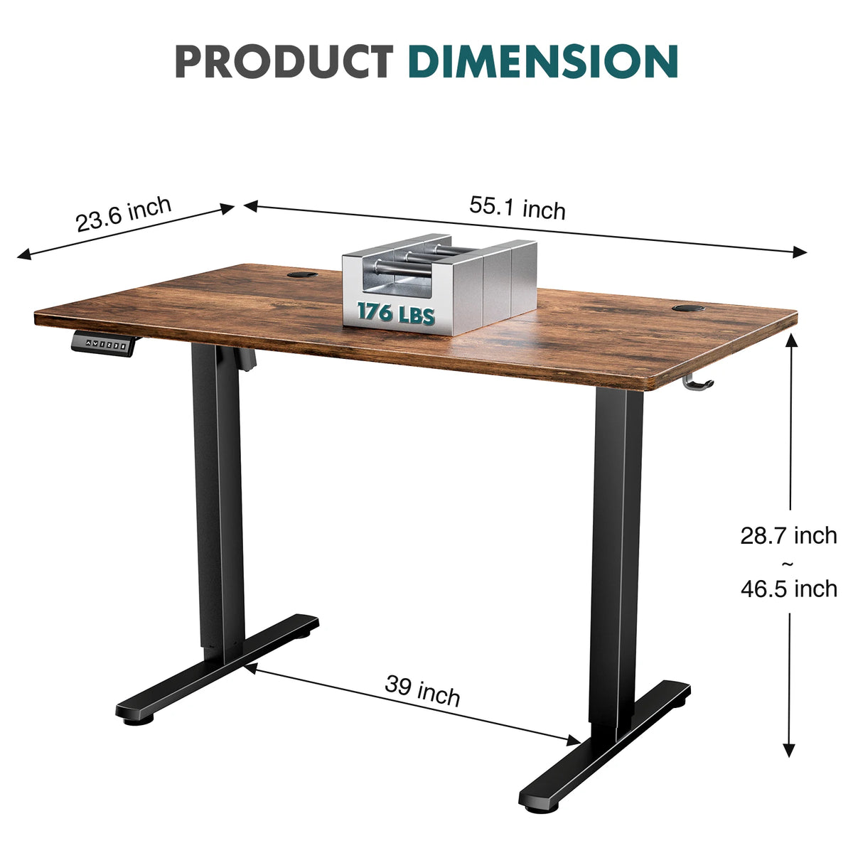 JHK Electric Height Adjustable Ergonomic Standing Desk For Home Office