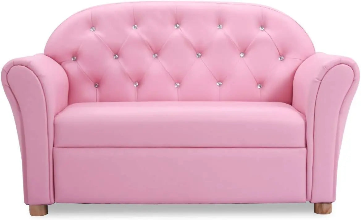 Kids 2 In 1 UltraComfort Princess PU Leather Sofa Chair