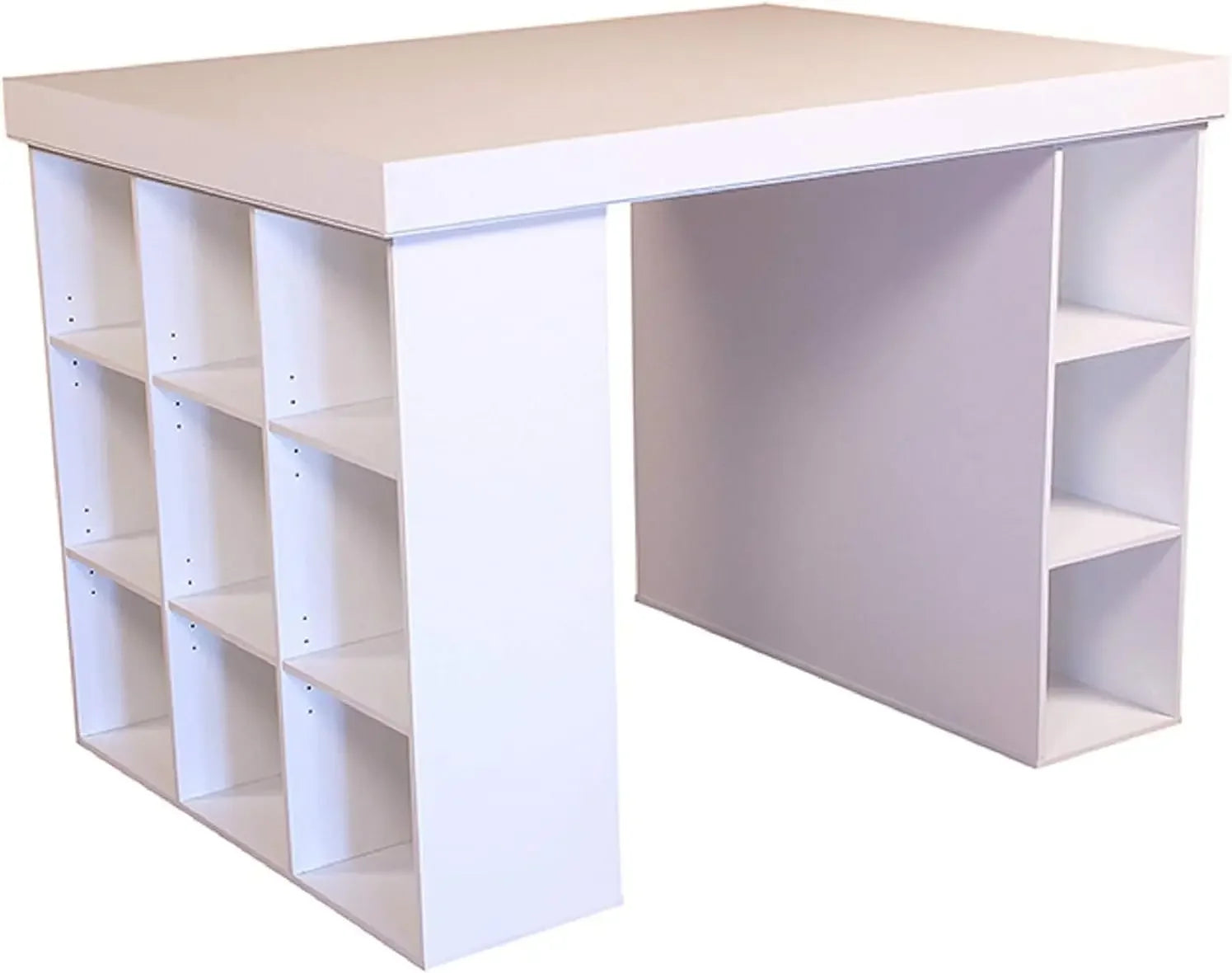 HOT SELLIG QUALITY Project Center Desk With Bookcase And 3 Bin Cabinet,Modern-White
