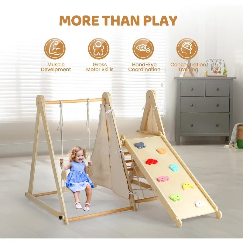 YTYIN Seven in One Indoor Jungle Gym Climbing Set