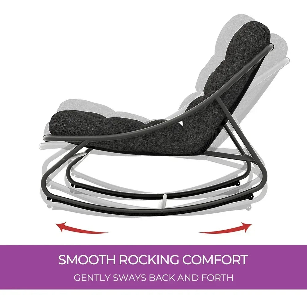 Samba Outdoor Rocking Lounge Chair With Padded Cushions
