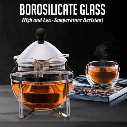 Glass Teapot with Removable Infuser BPA Free Borosilicate Thermal Shock Resistant Non Drip Spout Easy Cleanup Freezer Safe Ideal