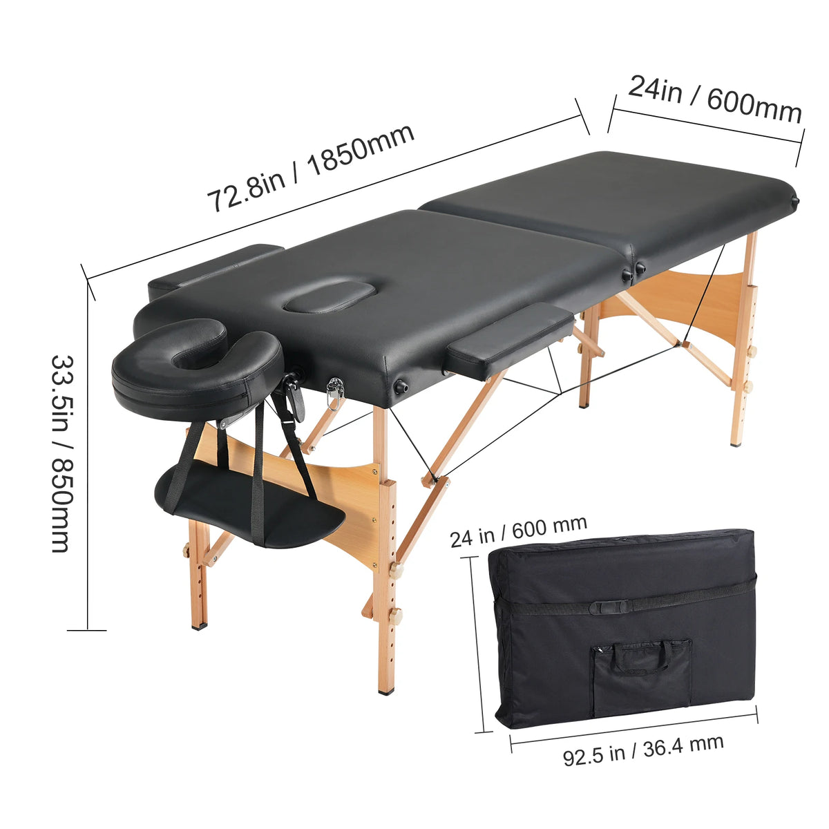 SucceBuy Portable Folding Massage Table for Spa Salon Therapy