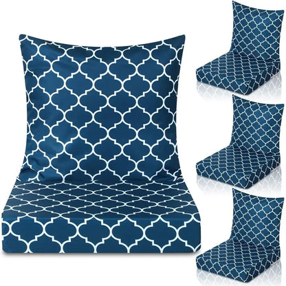 4 Set Outdoor Chair Patio Cushions Deep Seat Waterproof Chair Cushions 20 x 20 Inch for Patio Furniture Set Replacement Removab
